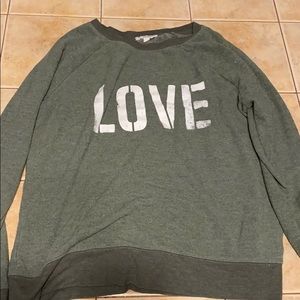 Navy Green Love Sweater